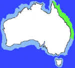map showing where yellow spotted rock cod are found in australian waters