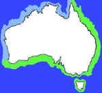 Australia map showing where nannygai or redfish - Centrobryx affinis are found in Australian waters