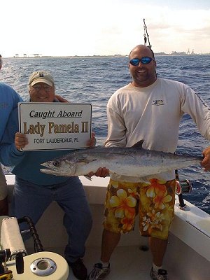 deep sea fishing in Fort Lauderdale has been action packed. giant Kingfish on the troll