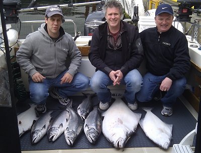 Early season Chinook and Halibut.  Fishing in late April and early May is always a good time.  There are plenty of salmon and some halibut.  Prawning is always fantastic during the spring months in Barkley Sound