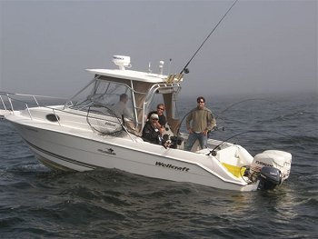 Fishing just of the surfline of Vancouver Island is always an adventure. Slivers Charters Salmon Sport Fishing guide boats are equipped with all fishing gear and safety equipment