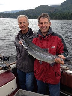 Rich of Lethbridge Alberta   fished with guide Mel of Slivers Charters Salmon Sport Fishing in the Port Alberni and landed this nine pound Sockeye.