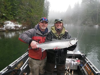 Steelhead fishing has been relatively good on the Stamp River since mid October.  Winter Steelhead are now entering the lower Stamp River and usually peak about the middle of February.  Fishing often continues to mid April or even to the end of that month