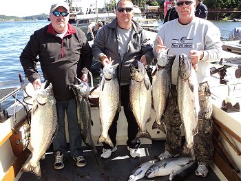 This group of guys had a terriffic trip on the west coast with guide Al.  Fishing the starfish and The Wreck the group had a great time.  This group plus other friends were from various areas of Canada.