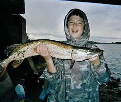 "Largemouth" Ari Lumbroso with his first Northern Pike, St Lawrence River 