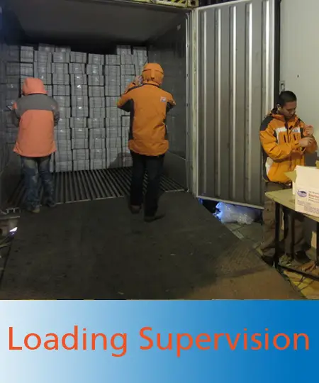 Supervising loading of seafood products
