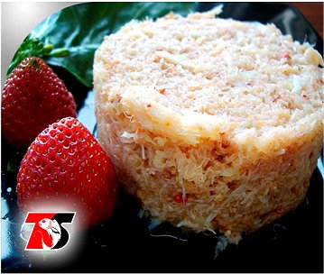 Canned pink crabmeat from Toba Surimi