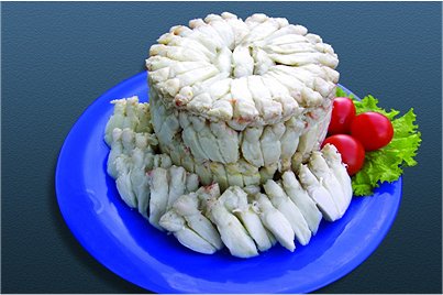 The Super Lump or All Lump Crabmeat. Whole unbroken lump meat picked from the body, packed beautifully in flower (round) shape
