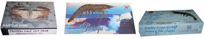 Saudi Fisheries Company - Frozen half cut crab, frozn red sea farm shrimps, freshly frozen shrimps