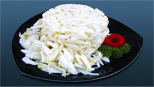 Picture showing fresh cooked canned crab meat