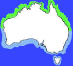 Map showing where Barramundi are found in Australian waters