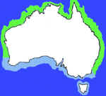 map showing where mudcrabs are found in australia