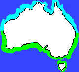 Map showing areas in Australian Waters where Rock Lobsters are found.