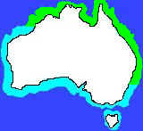 Map showing where Bar Cod, Banded Grouper are found in Australian waters.