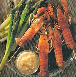 Cooked yabbies on a plate, bbq