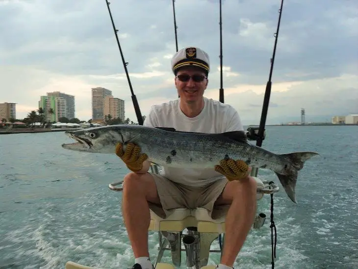 Angler with good size barracouta, fishing for barracouta