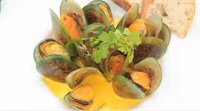 shellfish, steamed mussels with saffron sauce