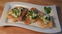 recipe perch fish with cucumber and mint salsa