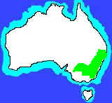 Map showing where Silver Perch (Bidyanus bidyanus) are found in Australia