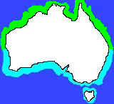 Map showing where Mackerel Tuna (Euthynnus affinis) are found in Australian waters
