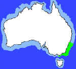 map showing where commercial fishery of pink ling fish are in Australia waters