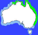 Map showing where Mangrove Jack (Lutjanidae) are found in Australian waters