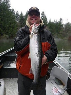 The Steelhead fishing continues to be good for those on the Stamp river which is close to Port Alberni B.C.  March and early April are great months as the pressure from anglers is down and there are lots of Steelhead in the system.  This past week has had some very good fishing.