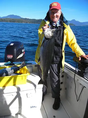 Bob of Oregon salmon fished with daughter Gerri and had a wonderful day of fishing along the Bamfield Wall and were guided by Doug of Slivers Charters Salmon Sport fishing