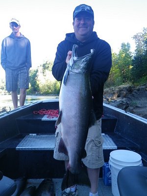 Steve fished the Stamp River with guide Nick and had opportunity to fish with his son.  The two Albertans landed two good sized Chinook as seen in the picture and limited in Coho salmon   The Stamp River is very close to Port Alberni B.C. located on Vancouver Island.