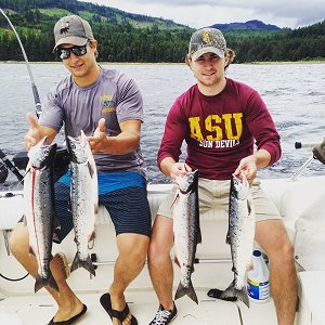 Sockeye salmon fishing in the Alberni Inlet is fun for all sport fisher people.