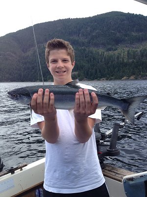 This Sockeye was landed by Scott in the Alberni Inlet Scott fished with his family and limited on Sockeye fishing with Slivers Charters Salmon Sport Fishing and guide Chad