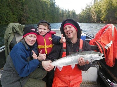 This family of three spent a great day on the Stamp River.  Young Scotty was on one of his first fishing trips with mom Carly and Dad Tim.  The day was fantastic with plenty of action.