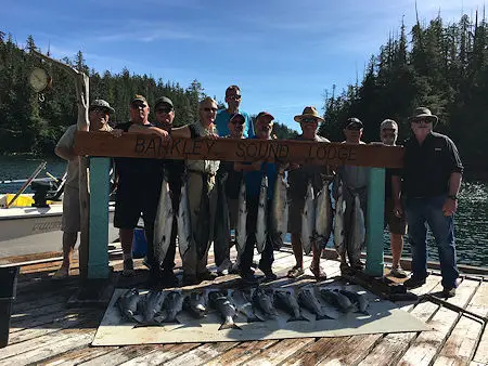 Large group of happy anglers fished with SLIVERS Charters Salmon Sport Fishing in August of 2017 and had a wonderful fishing Experience and landed