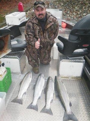 Brad and his partner Mike kept four beautiful hatchery Stamp River Fish when they fished the Upper Stamp using artificials in the area close to the Ash Confluence.