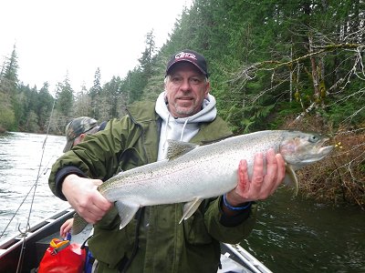 Great Steelhead picked up on the Stamp River in November. Winter Steelhead are coming into the system daily. This guest had a great day with guide Bladon and hooked into 9 fish in one day.