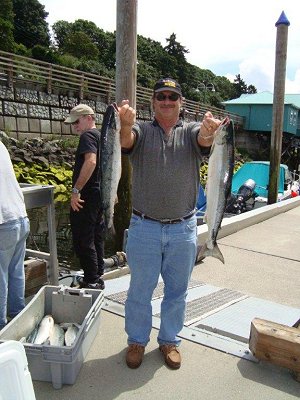 Brian of Victoria B.C.   shows a couple of Sockeye landed in the Alberni Inlet. 