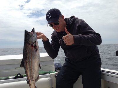 Leo from Vancouver B.C. fished with Doug of Slivers Charters and landed this Chinook at Austin Island on the Surf line of Barkley Sound on June 21st 2014.  This fish hit a needle fish hootchie