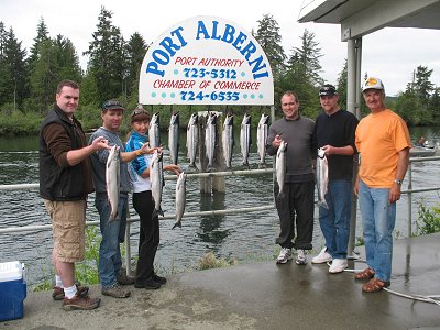 Graham and four of his friends from Nanaimo B.C. fished the Port Alberni Inlet for Sockeye and had a great trip with guide Mel of Slivers Charters Salmon Sport fishing