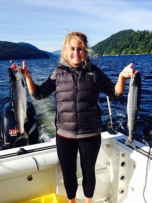 Hanna and family fished with Doug of Slivers Charters Salmon Sport fishing and did very well Sockeye fishing in the Alberni Inlet