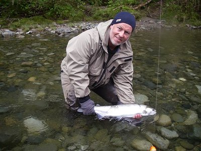 Guides have still been fishing well into the end of April and even early May for Steelhead in the Samp River located near Port Alberni Vancouver Island. guide Nick recently treated this guest from Alberta with a great River day. Fall Coho and summer Steelhead fishing in the Stamp will be very good in 2010