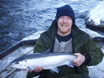 Local Guide Carey Evans with a 7lb hatchery Doe picked up on the Stamp River.   Winter Steelhead fishing should continue well into March.
