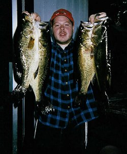 Freshwater Phil Lumbroso with a nice evenings catch, Giles lake