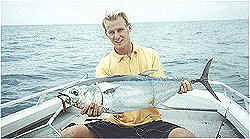 A nice Bluefin caught on 14lb just out the mouth of the Burnett river, Bundaberg