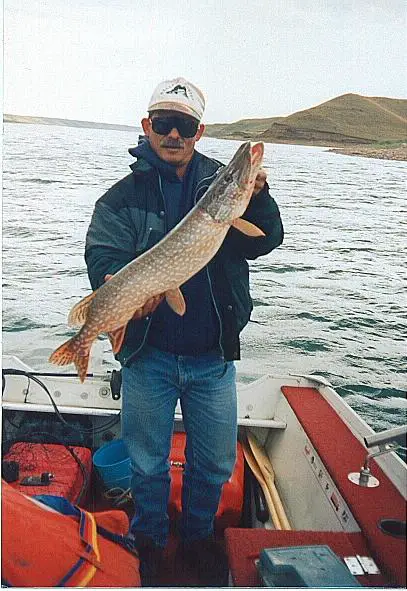 Rick Johnson with his 16lb pike caught & released.