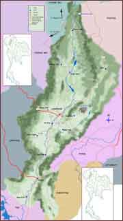 Northern Thailand maps, map of Lampang