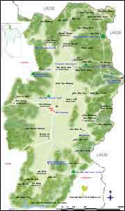 Northern Thailand maps, map of Nan province