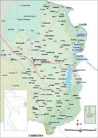 Maps of north east Thailand, Ubon Ratchathani map