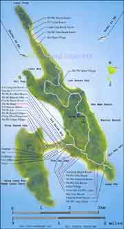 Southern Thailand maps, map of Koh Phi Phi Don, Phi Phi Island Map