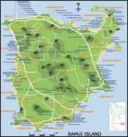 Southern Thailand maps, map of Koh Samui, Samui Island Map