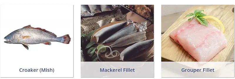 Mah Protein Iran Domestic Seafood Products - Croaker Mish, Mackerel Fillet, Grouper Fillet